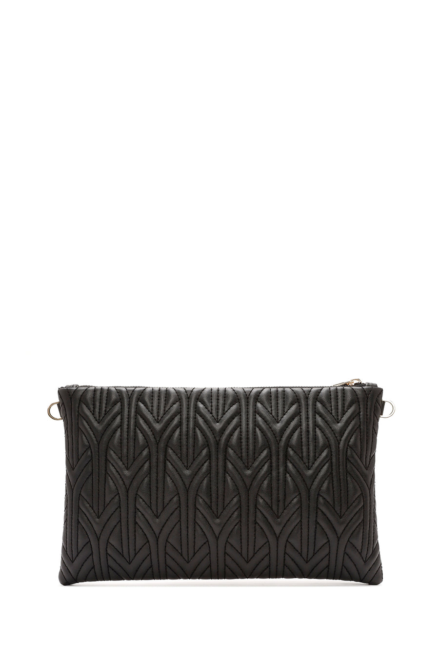 Women's Black Long Chain Strap Quilted Clutch Bag