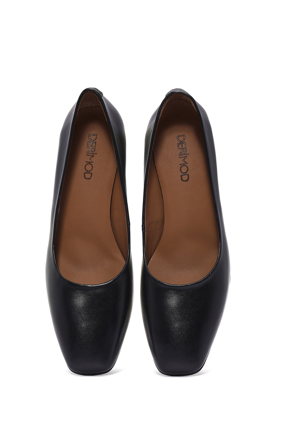 Women's Black Thick Low Heel Leather Stiletto