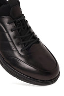 Derimod Fly Male Black Lace-Up Thick-Soled Leather Casual Sneaker | Derimod