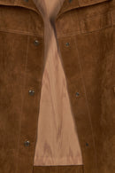 Valencia Woman Camel A-Form Suede Jacket | Derimod