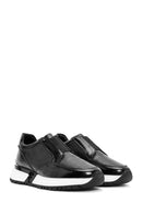 Men's Black Crocodile Patterned Leather Sneakers | Derimod