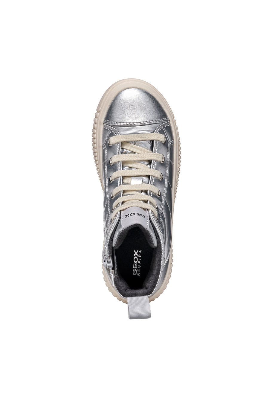 Geox Kız Çocuk Gri Laquinny Bağcıklı Kumaş Bilekli Sneaker
