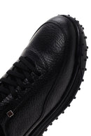 Men's Black Leather Casual Sneaker | Derimod