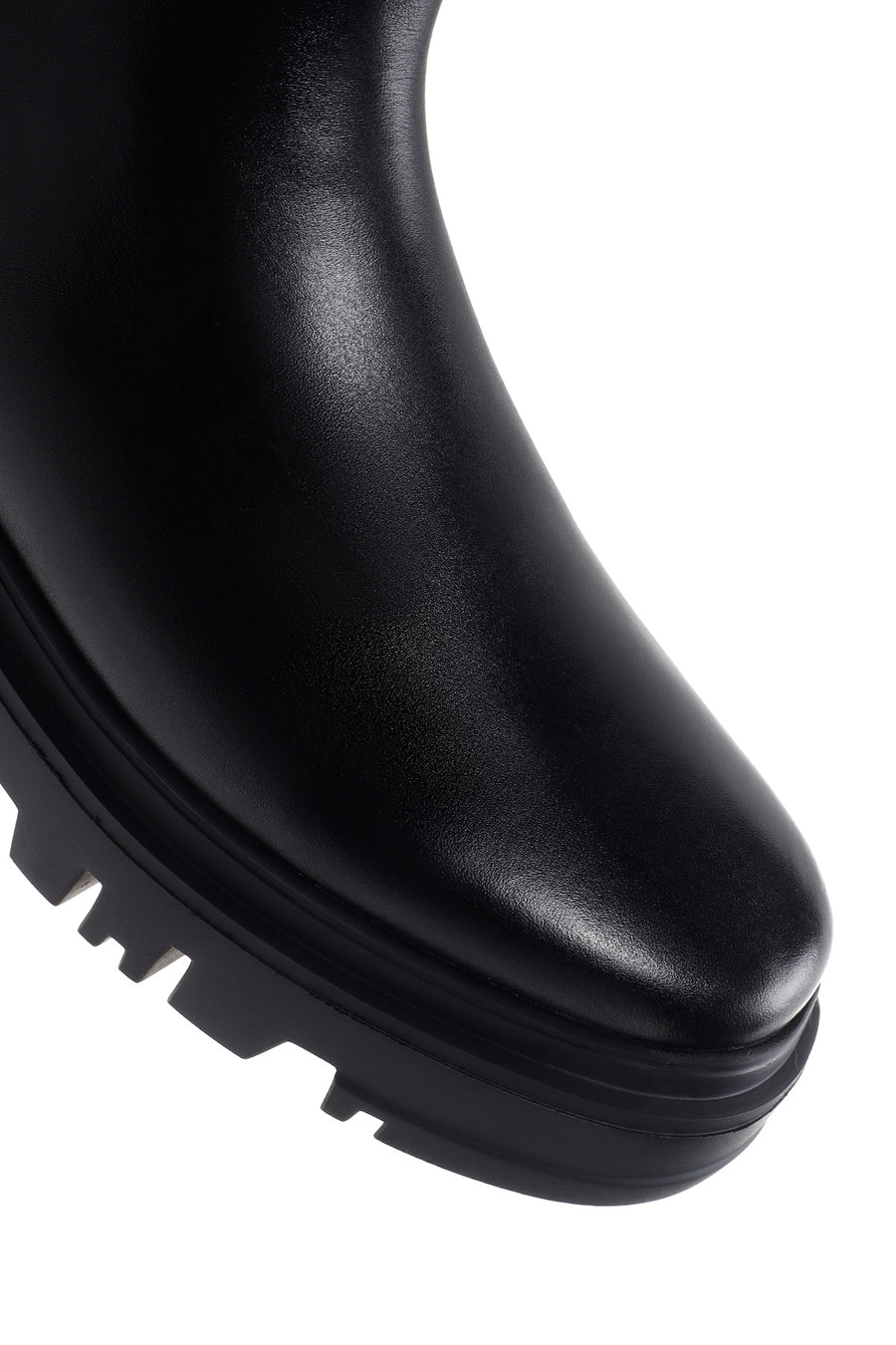 Men's Black Zippered Leather Casual Boots