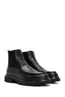 Men's Black Leather Casual Chelsea Boots | Derimod