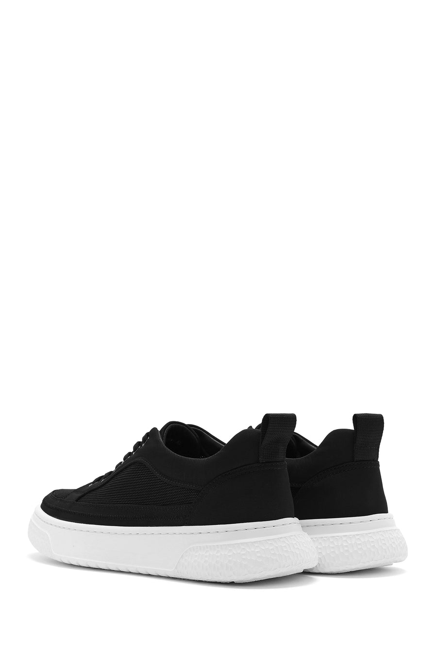 Erkek Siyah Bağcıklı Kalın Tabanlı Sneaker