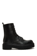 Women's Black Thick Soled Leather Boots | Derimod