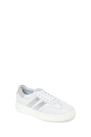 Woman White Lace-Up Leather Sneaker | Derimod