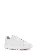 Geox Men's White Spherica Ecub Lace-Up Leather Sneaker | Derimod