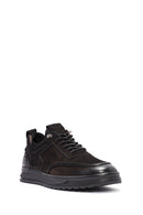 Men's Black Lace-Up Suede Leather Sneaker | Derimod