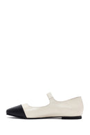 Women's Cream Banded Leather Ballerinas | Derimod