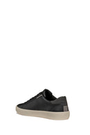 Geox Men's Black Affile Lace-Up Leather Sneakers | Derimod