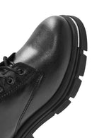 Women's Black Zippered Leather Boots | Derimod