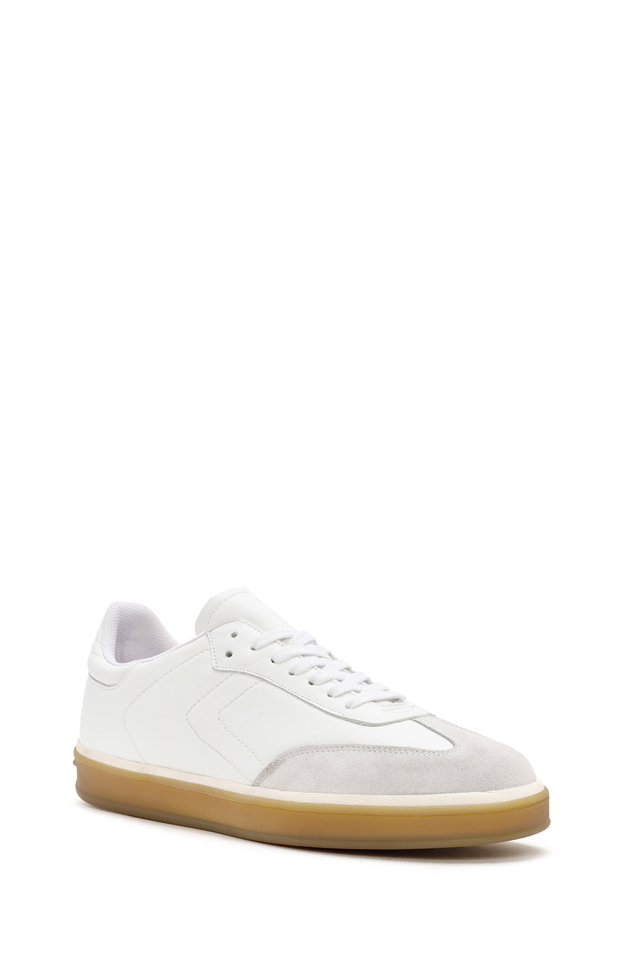 Men's White Lace-up Leather Sneaker