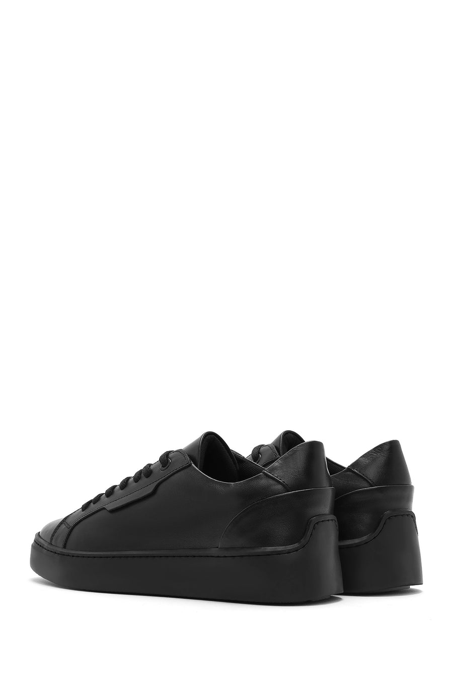 Male Black Lace-Up Leather Sneaker