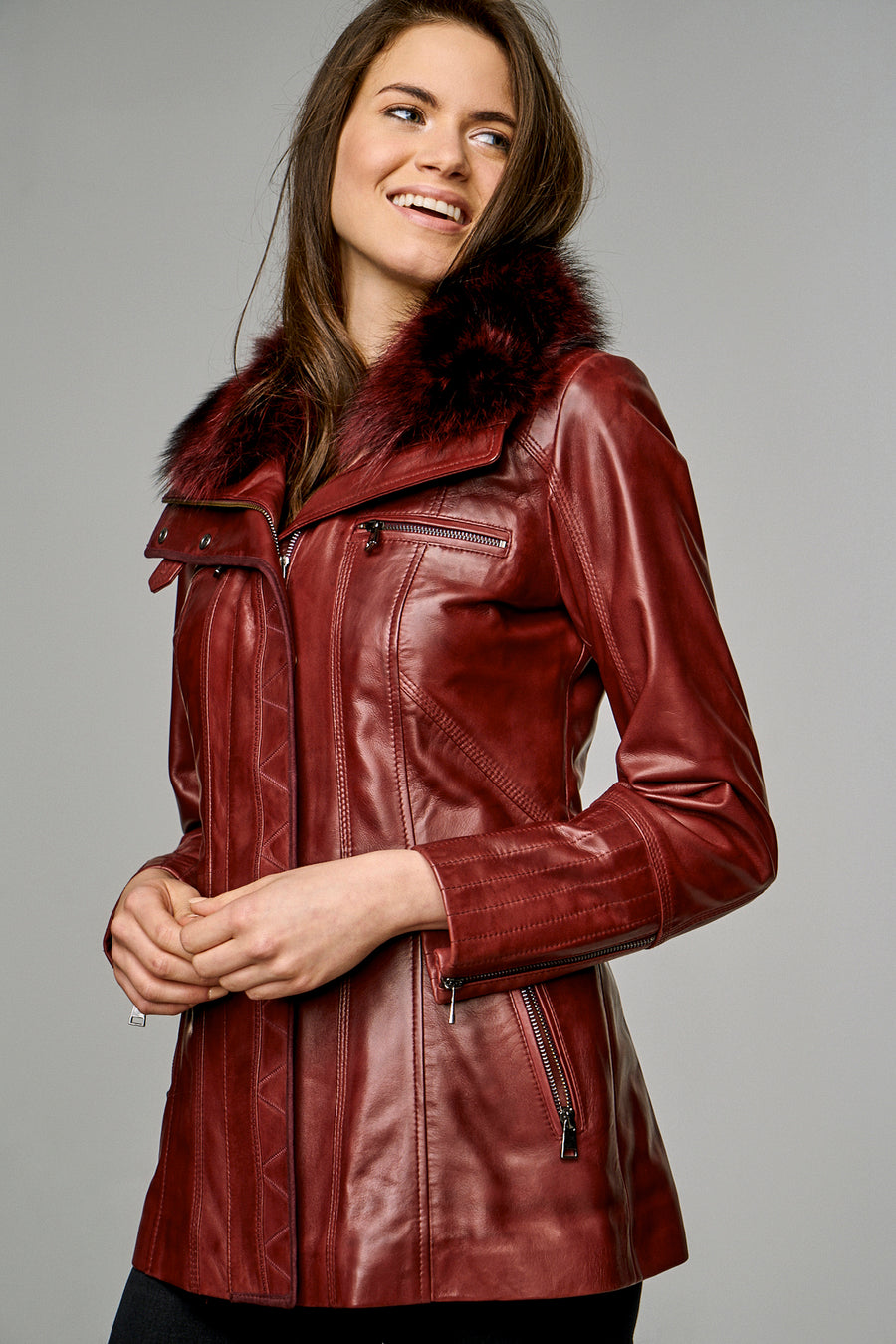 Emily Women's Leather Jacket 16WGD5355U4 | Derimod