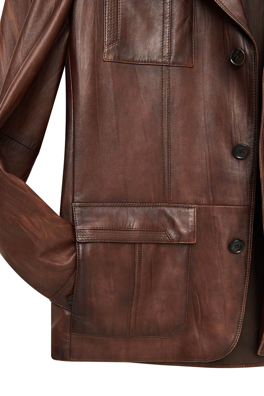 Kevin Men's Camel Blazer Leather Jacket