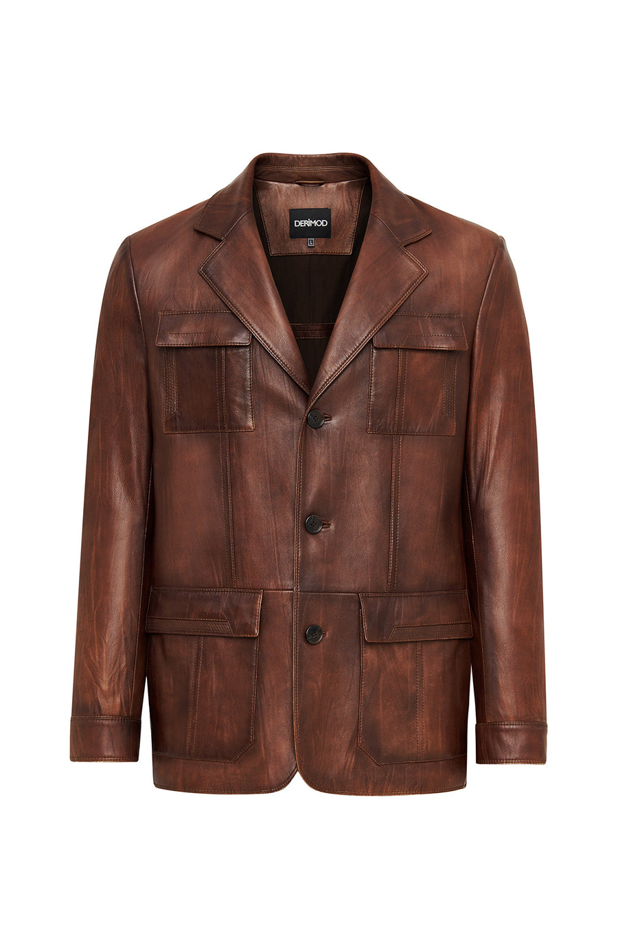 Kevin Men's Camel Blazer Leather Jacket