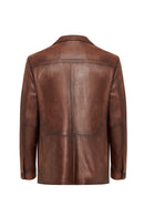 Kevin Erkek Camel Blazer Deri Ceket | Derimod