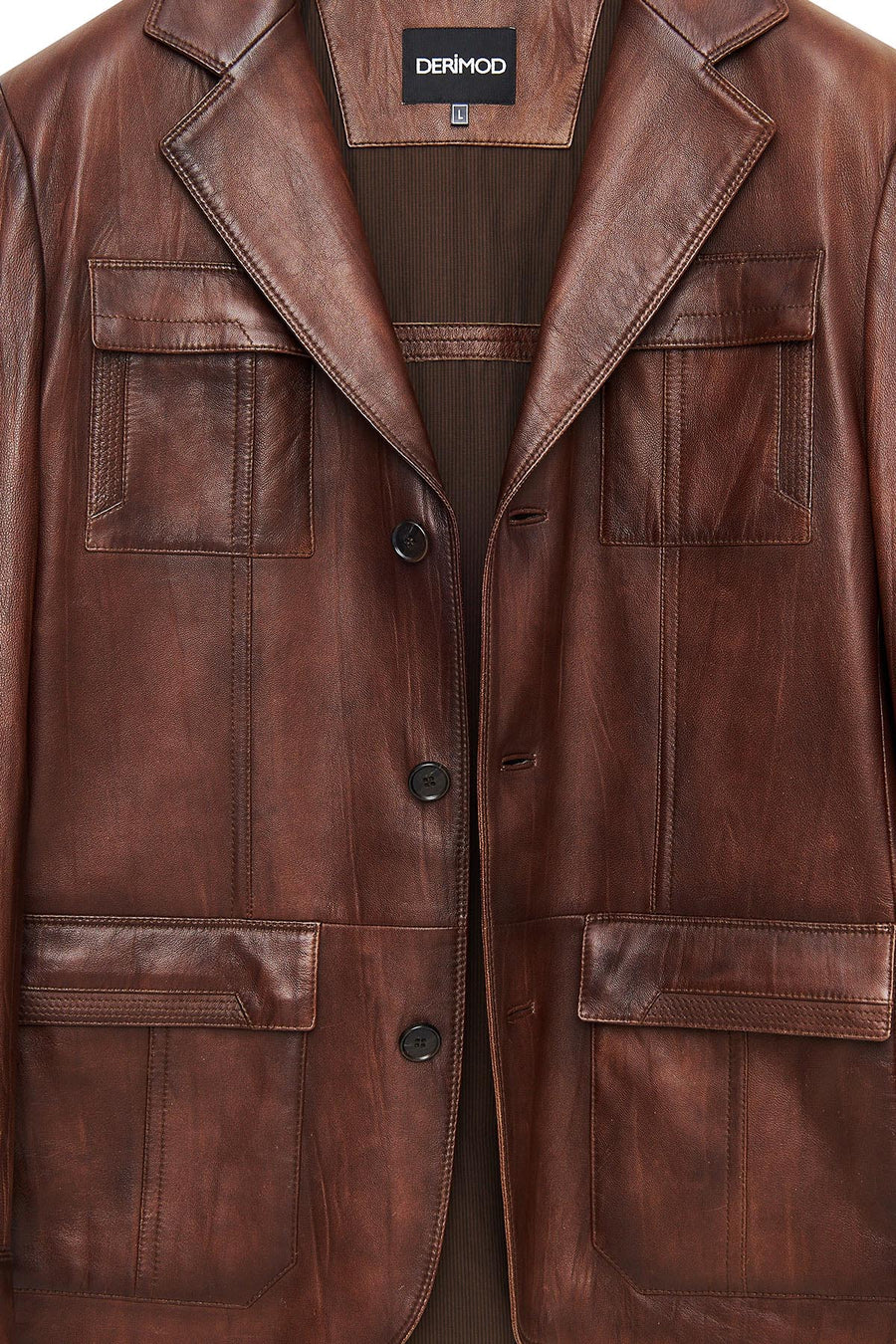 Kevin Men's Camel Blazer Leather Jacket