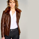 Rebecca Women's Leather Jacket | Derimod