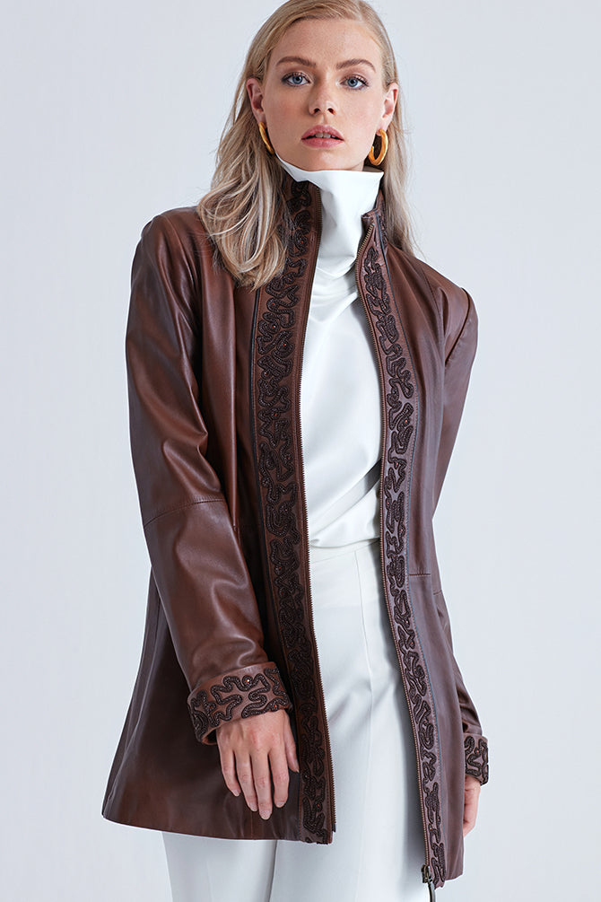 Brunella Women's Leather Jacket 16WGE533647 | Derimod