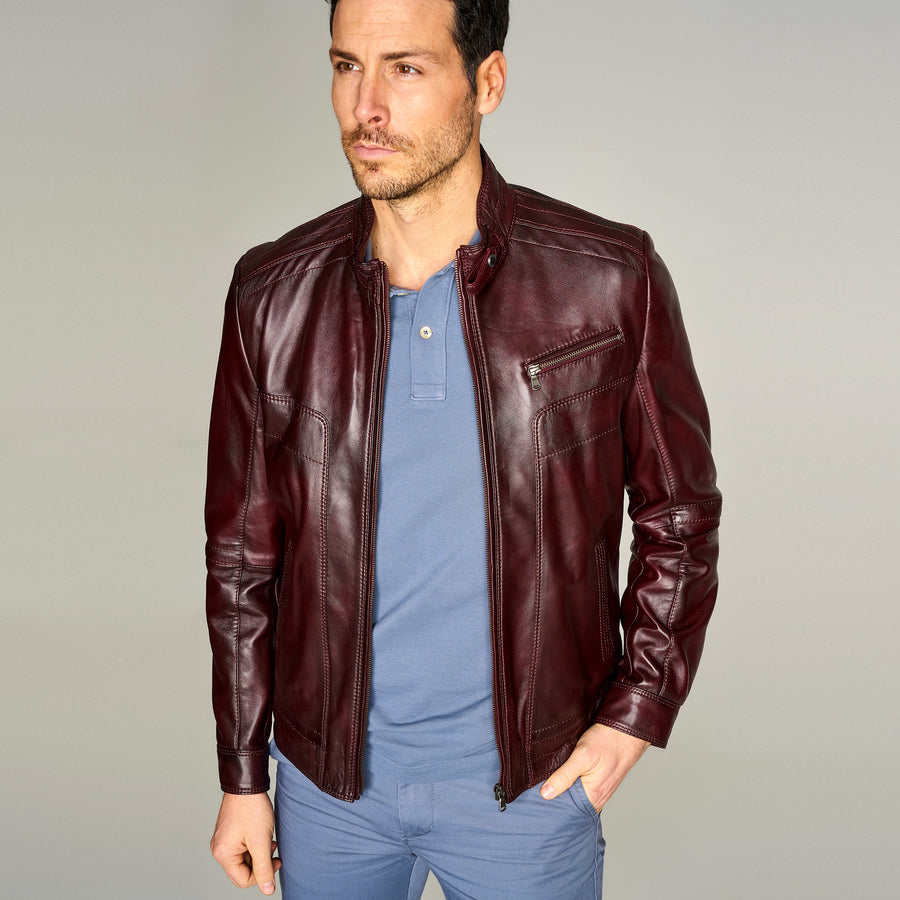 New Hugo Men's Leather Jacket