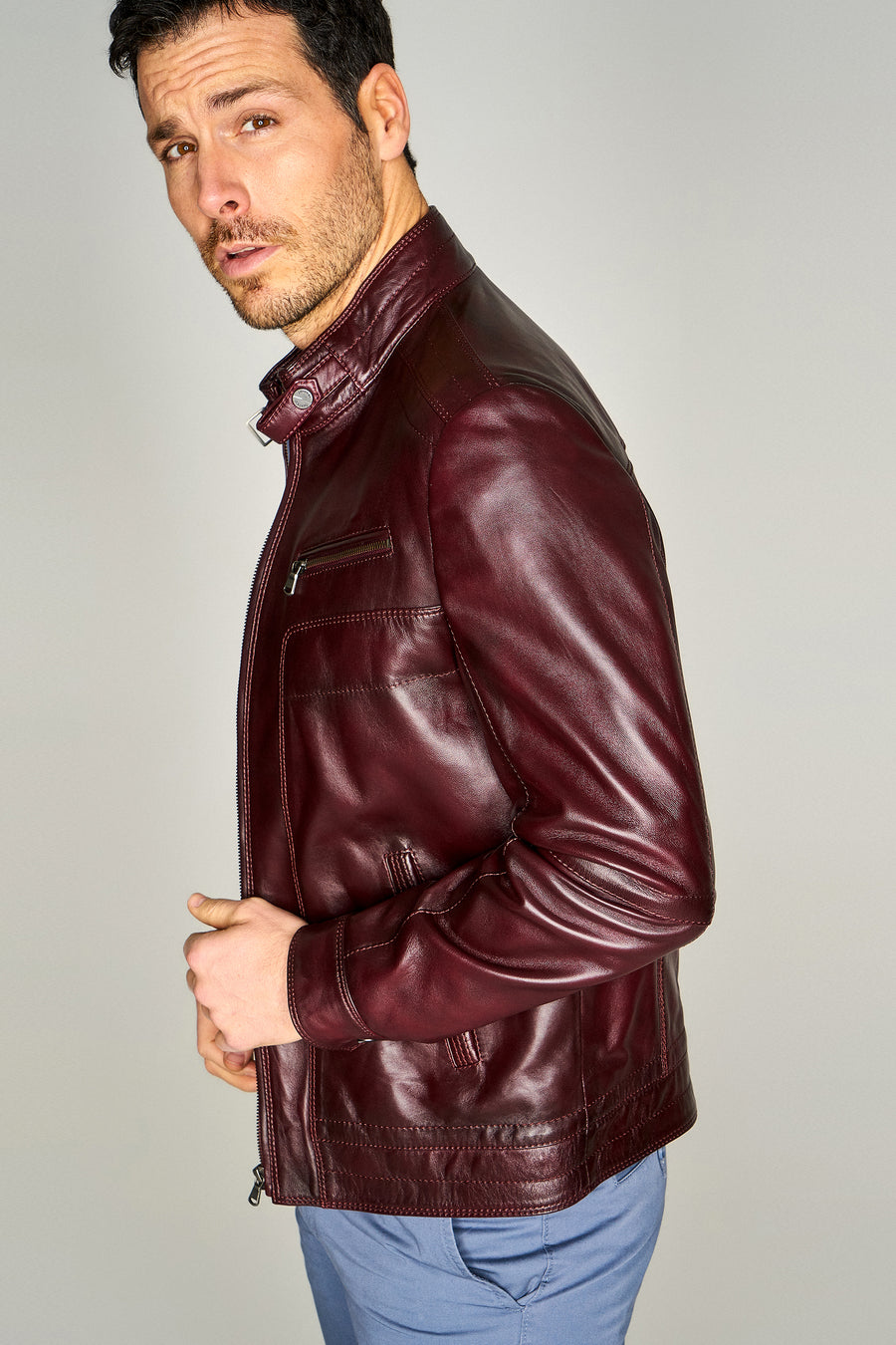 New Hugo Men's Leather Jacket