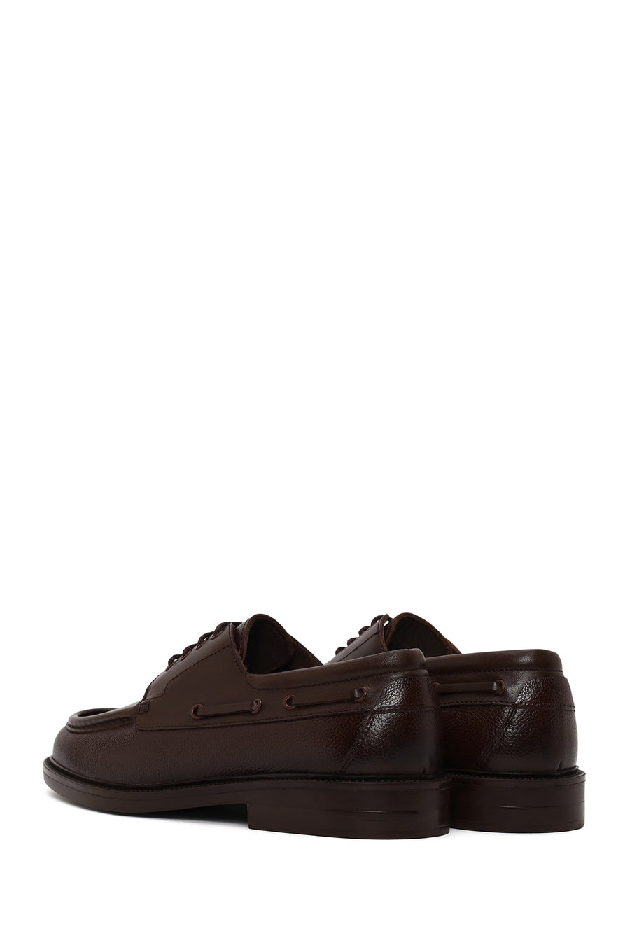 Male Brown Lace-up Thick-Soled Leather Casual Shoes