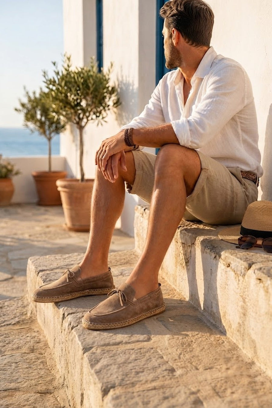 Men's Mink Suede Leather Espadrille