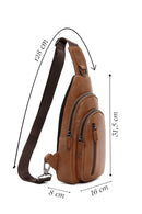 Men's Tan Leather Crossbody Bag | Derimod