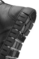 Men's Black Zippered Lace-Up Leather Boots | Derimod