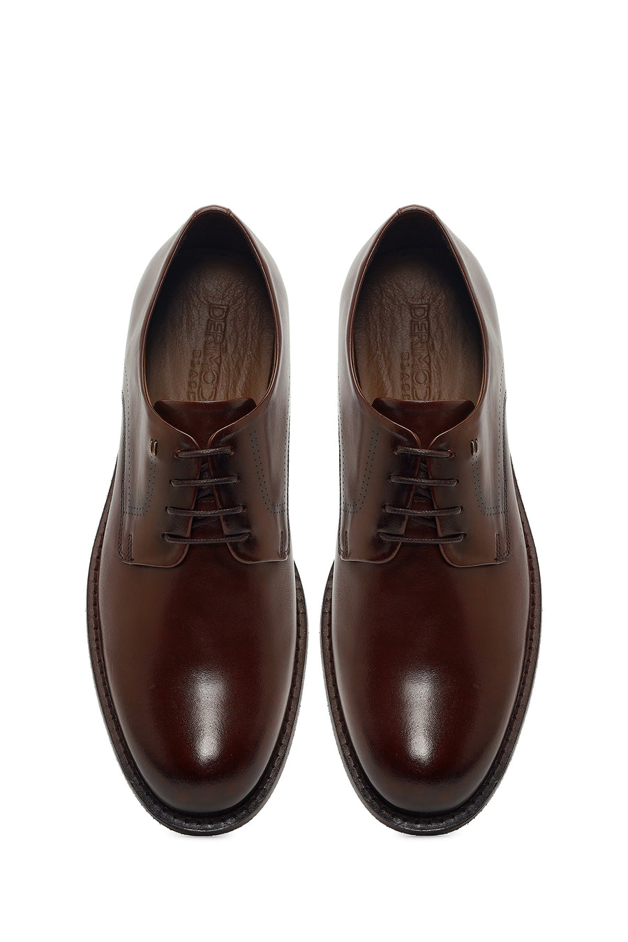 Derimod Black Male Brown Lace-Up Leather Classic Shoes