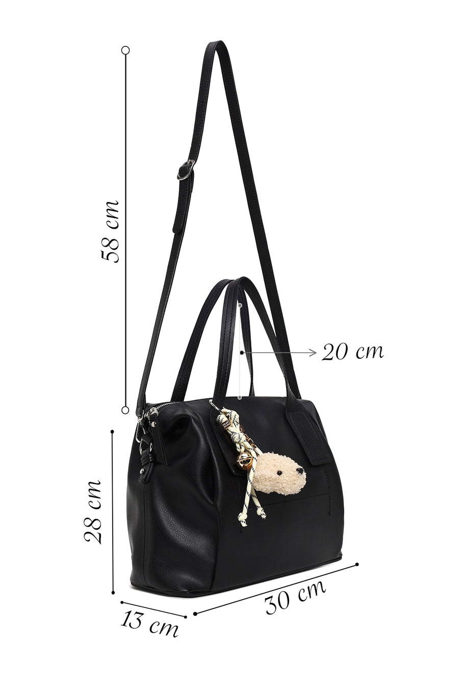 Woman Black Long-Strap Accessory Shoulder Bag