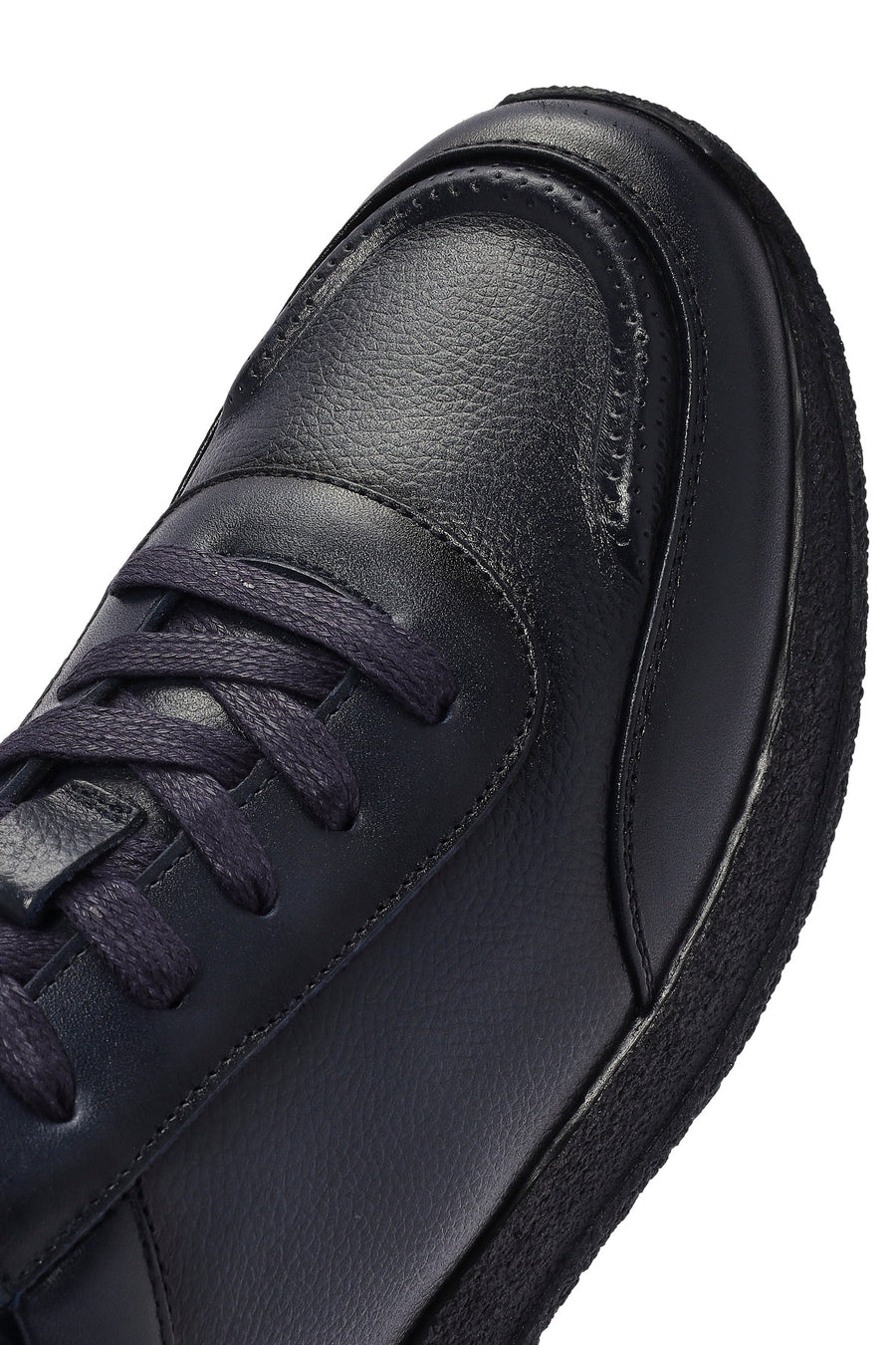 Men's Navy Blue Lace-Up Leather Sneaker