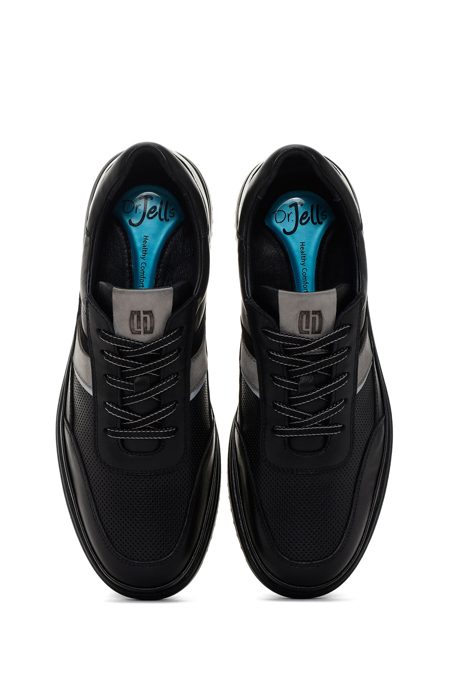 Men's Black Lace-up Leather Sneaker