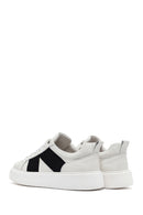 Men's White Lace-up Thick-Sole Leather Sneaker | Derimod