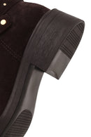 Woman Brown Suede Biker Boots | Derimod