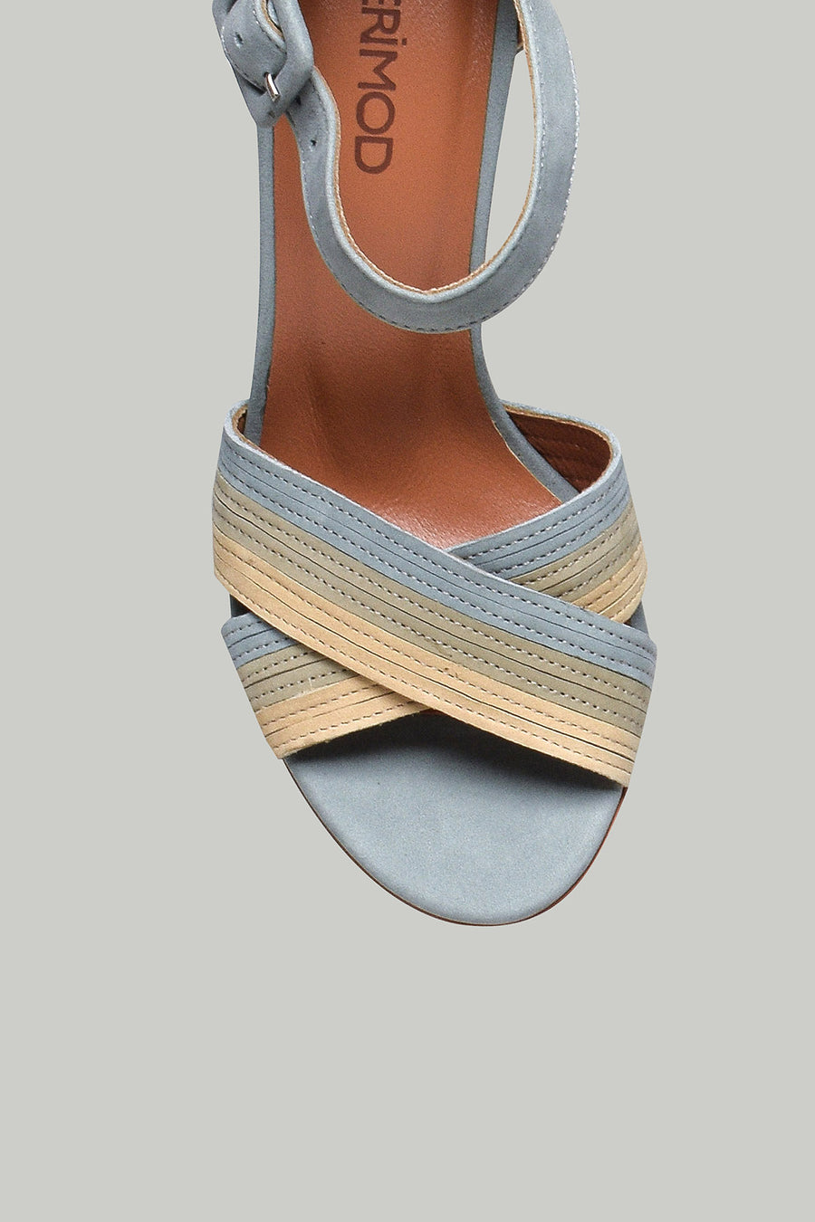 Nubuck Ankle Strap Women's Heeled Leather Sandals