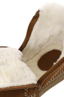 Woman Tan Zip Closure Chunky Sole Suede Teddy Boots | Derimod