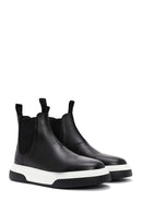 Men's Black Thick Sole Leather Casual Chelsea Boots | Derimod