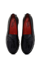 Derimod Gritti Women's Black Leather Masculine Loafer | Derimod