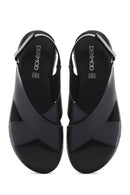 Women's Black Strappy Comfort Sandals | Derimod