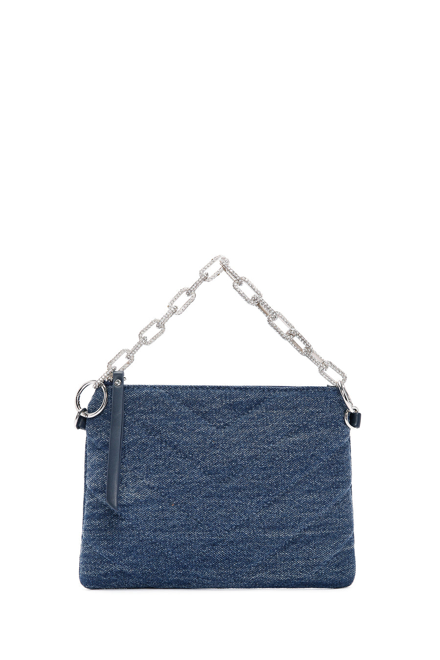 Women's Blue Long Chain Strap Quilted Handbag