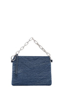 Women's Blue Long Chain Strap Quilted Handbag | Derimod