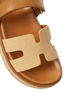 Woman Beige Strappy Thick-Soled Slipper | Derimod