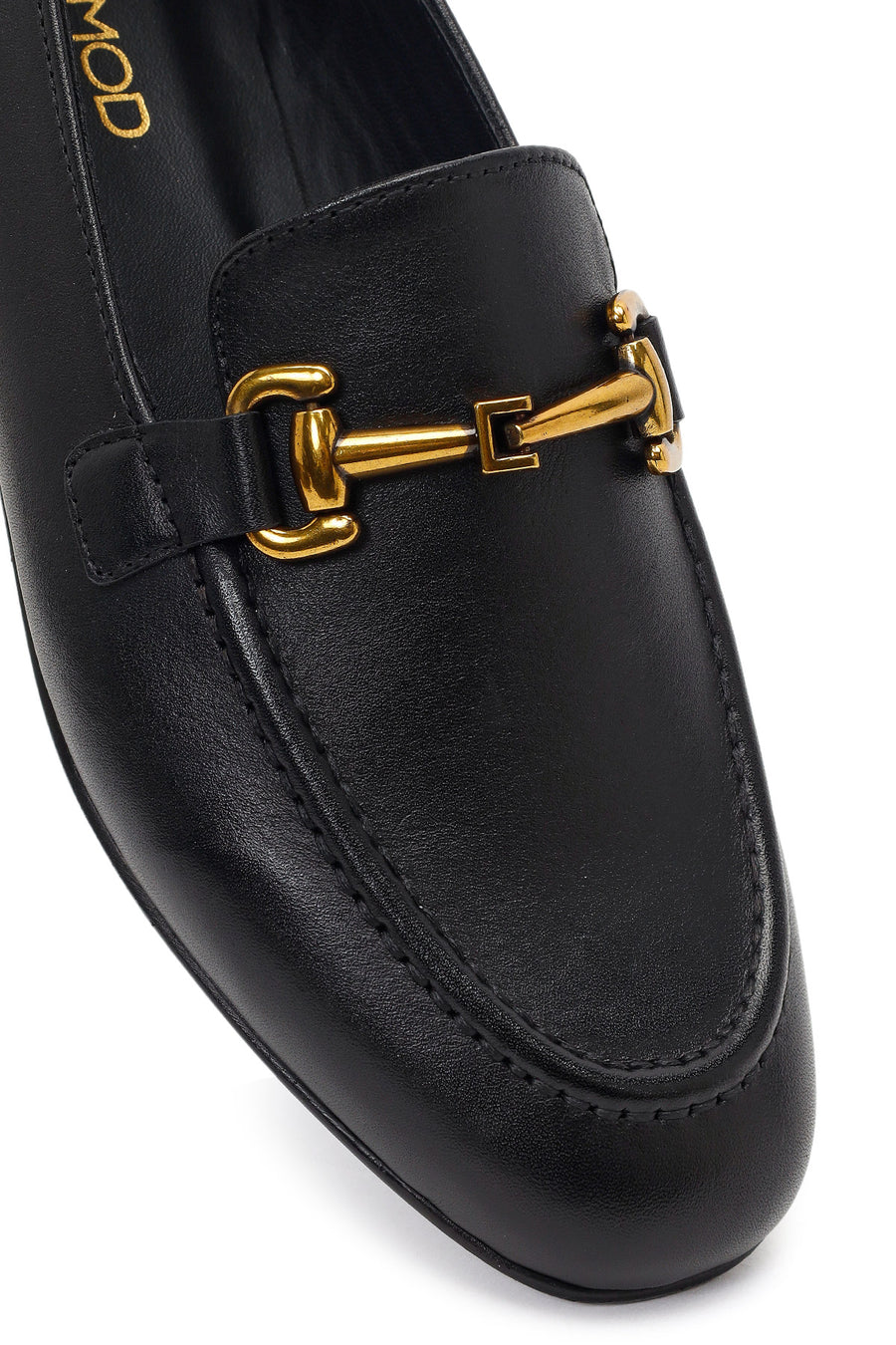 Women's Black Buckle Leather Loafer