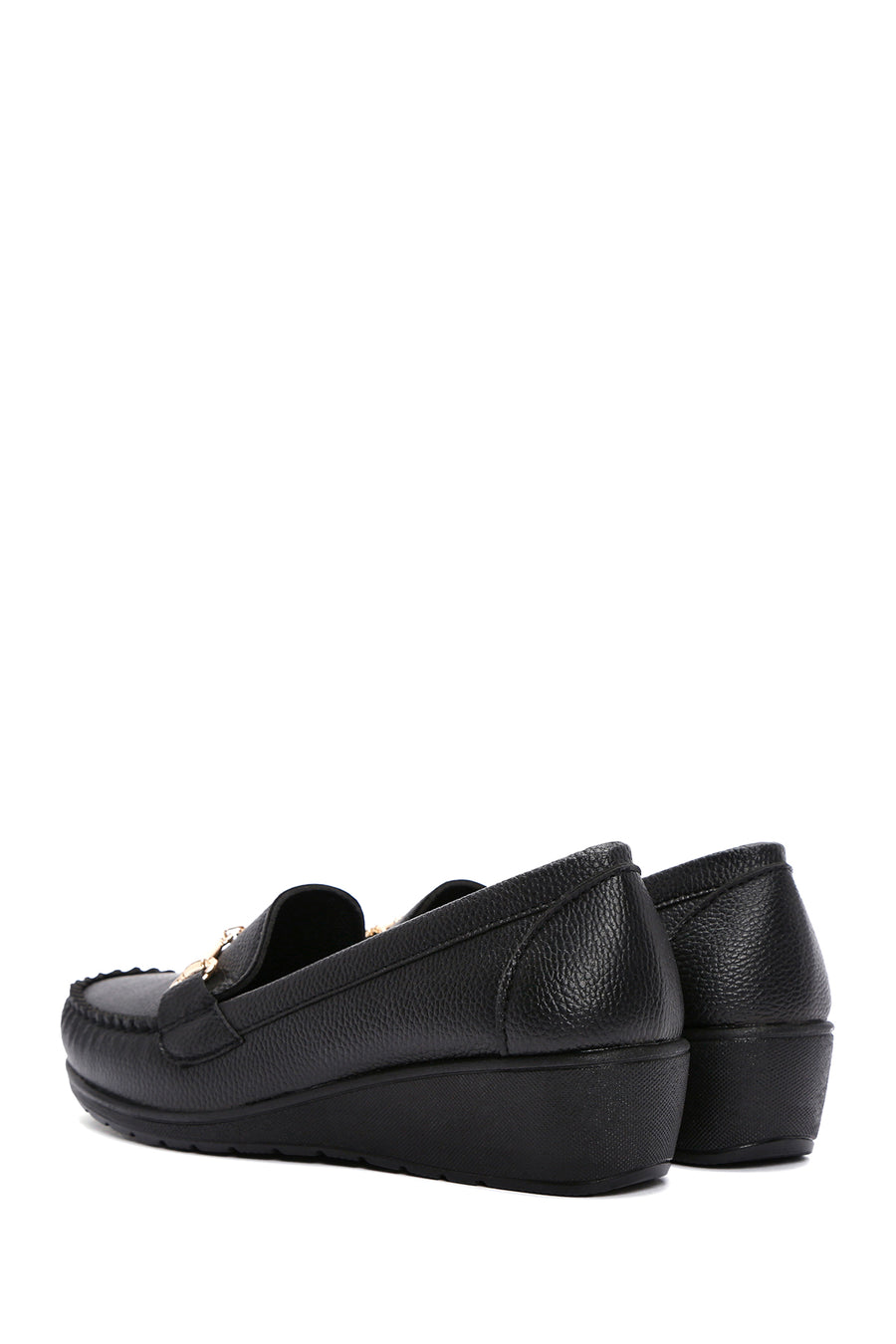 Kadın Siyah Dolgu Topuk Loafer