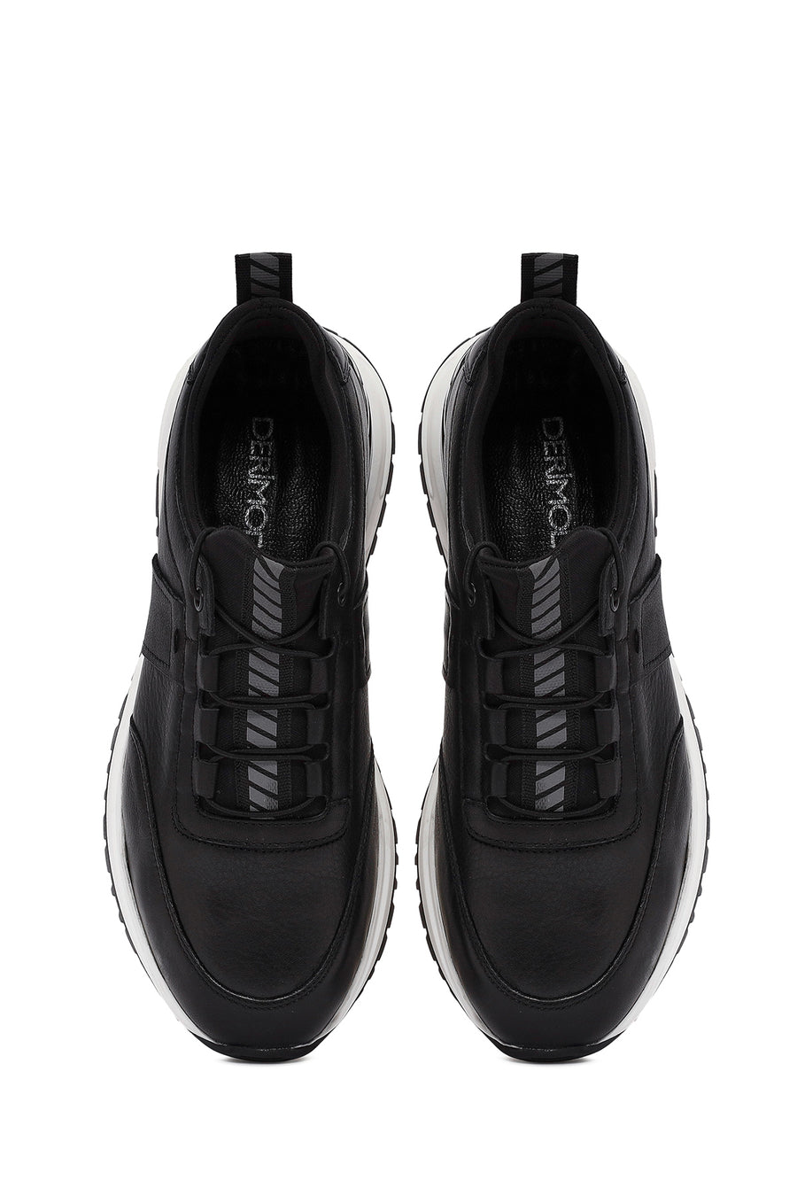 Men's Black Lace-up Leather Sneaker