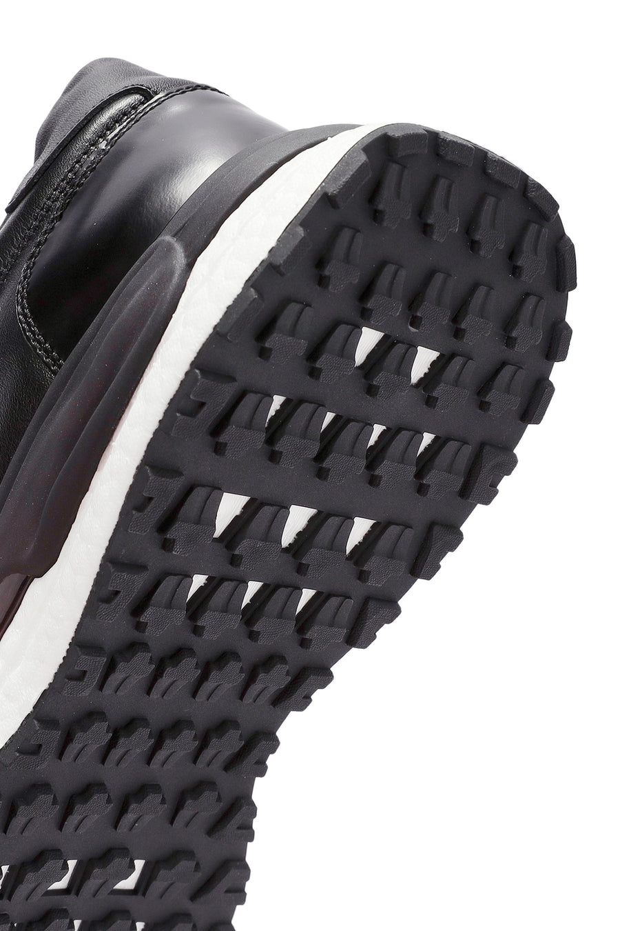 Men's Black Lace-up Leather Sneaker